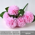 thumbnail image 2 of Ramo de flores artificiales de 5 cabezas, ceremonia de fiesta de boda, decoración floral, tela de seda, flor falsa con hojas, rosa claro Eigraketly HA6561-06B, 2 of 6