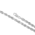 thumbnail image 2 of 14K White Gold Rope Chain Necklace for Men and Women â€“ Measures 4mm Thickness x 24 Inches Length, 2 of 7