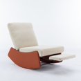 thumbnail image 4 of Modern Rocking Chair Recliner, Comfy Rocker Nursery Chair with Footrest, Accent Reading Chair, Upholstered Lounge Chair for Relaxing, Resting, Soft Padded Rocker for Indoor Living Room Bedroom, Orange, 4 of 12