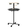 thumbnail image 4 of Glavbiku Bird Play Stand,Portable Parrot Perch,Bird Feeder Station with Wheels,Round Tray,43"H,Grey, 4 of 10