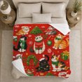 thumbnail image 5 of Christmas Cats Festive Red Grid Santa Hats Scarves, Festive Pet Portrait Pattern, Warm Flannel Blanket for Living Room and Bedroom, Cat Lovers Christmas Gift, Pet Lover Home Decor, 5 of 9