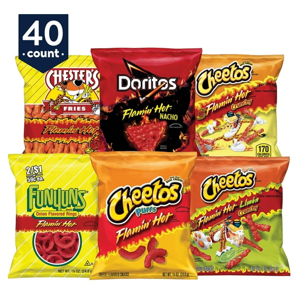 Frito-Lay Flamin' Hot Mix, Variety Pack, 1 oz 40 Count - Walmart.com