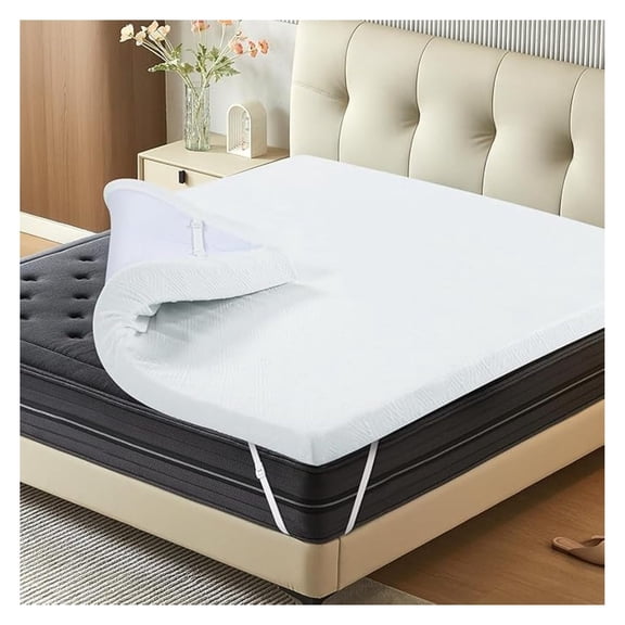 Memory Foam Mattress Topper, 2 Inch King Size with Washable Cover