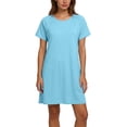 thumbnail image 7 of Women's Maternity Nursing Nightgowns Short Sleeve Round Neck Side Zipper Breastfeeding Dresses Loose Sleepwear Loungewear, 7 of 7