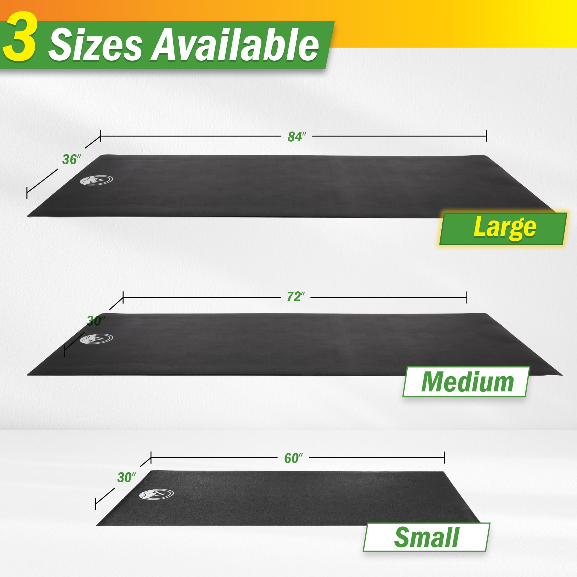 Wakeman 30x84in Treadmill Mat - 5mm Exercise Mat - Home Gym Equipment Pad