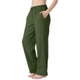 thumbnail image 2 of LJEFF Girls Drawstring Trousers, Casual Elastic Waist Lightweight Comfort Baggy Summer Beach Pants Green Size 12, 2 of 9