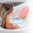 thumbnail image 5 of Unique Bargains 1 Pc Handle Bath Brush Back Scrubber for Bath for Shower 4.72"x2.36" Pink, 5 of 6