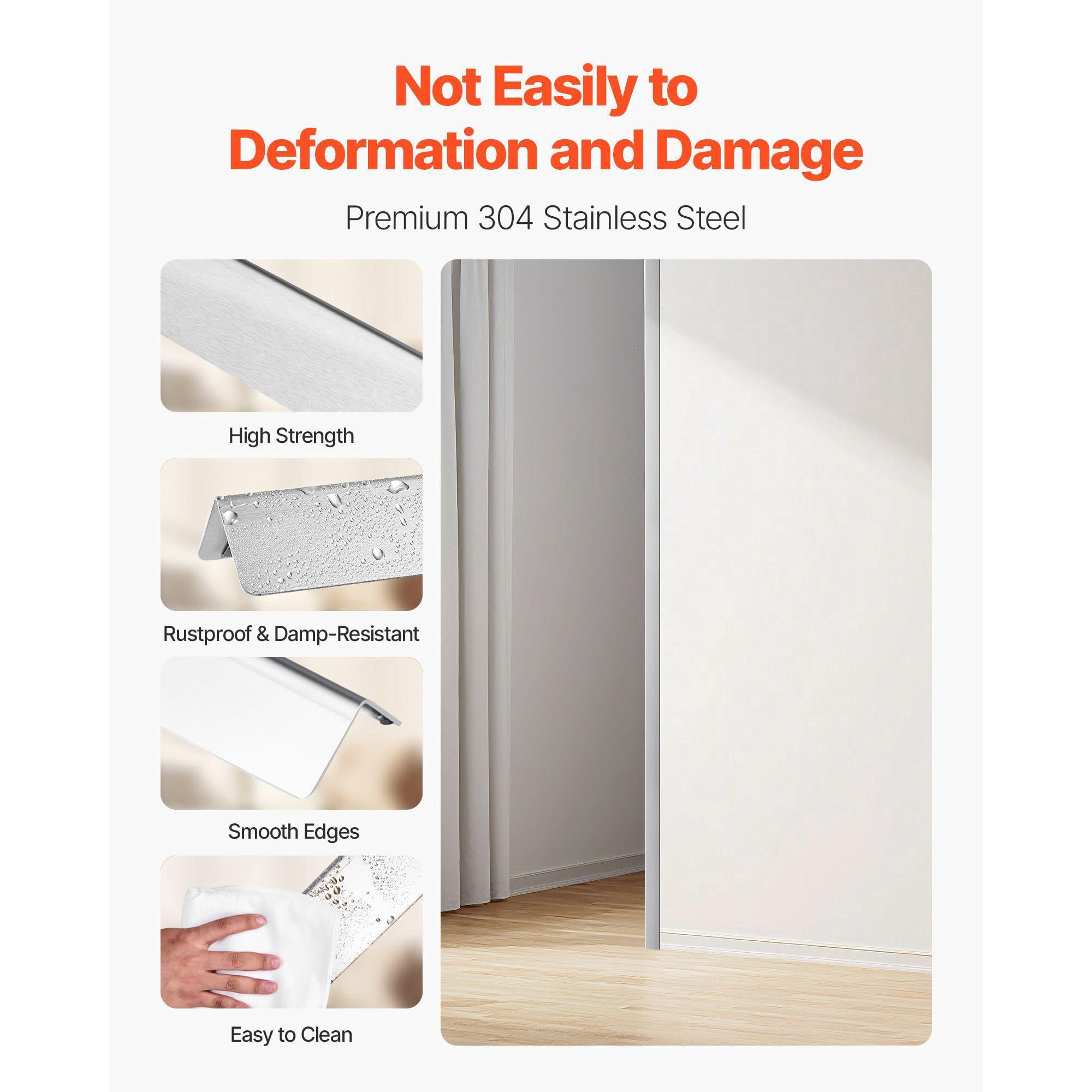 Stainless Steel Corner Protector 1x1x48 Inch 10 Pack 304 Metal Edge Trim 90 Degree Angle Wall Guard for Home Office Commercial Protection with 3M Tape
