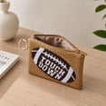 thumbnail image 4 of Sulaicai Women's Football Game Day Beaded Zipper Coin Purse with Key Ring, Compact Sports Themed Mini Clutch Wallet for Game Day & Daily Use, 4 of 7