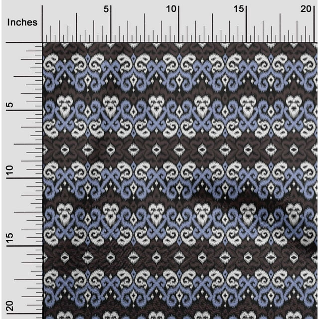 Tissu de Coton Imprimé Ikat Tourbillon 1 Yard 56 Inch Wide
