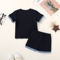 thumbnail image 5 of Younger Tree Baby Boy Summer Clothes Letter Short Sleeve T-Shirt Shorts Outfits Set for 12-18 Months, 5 of 8