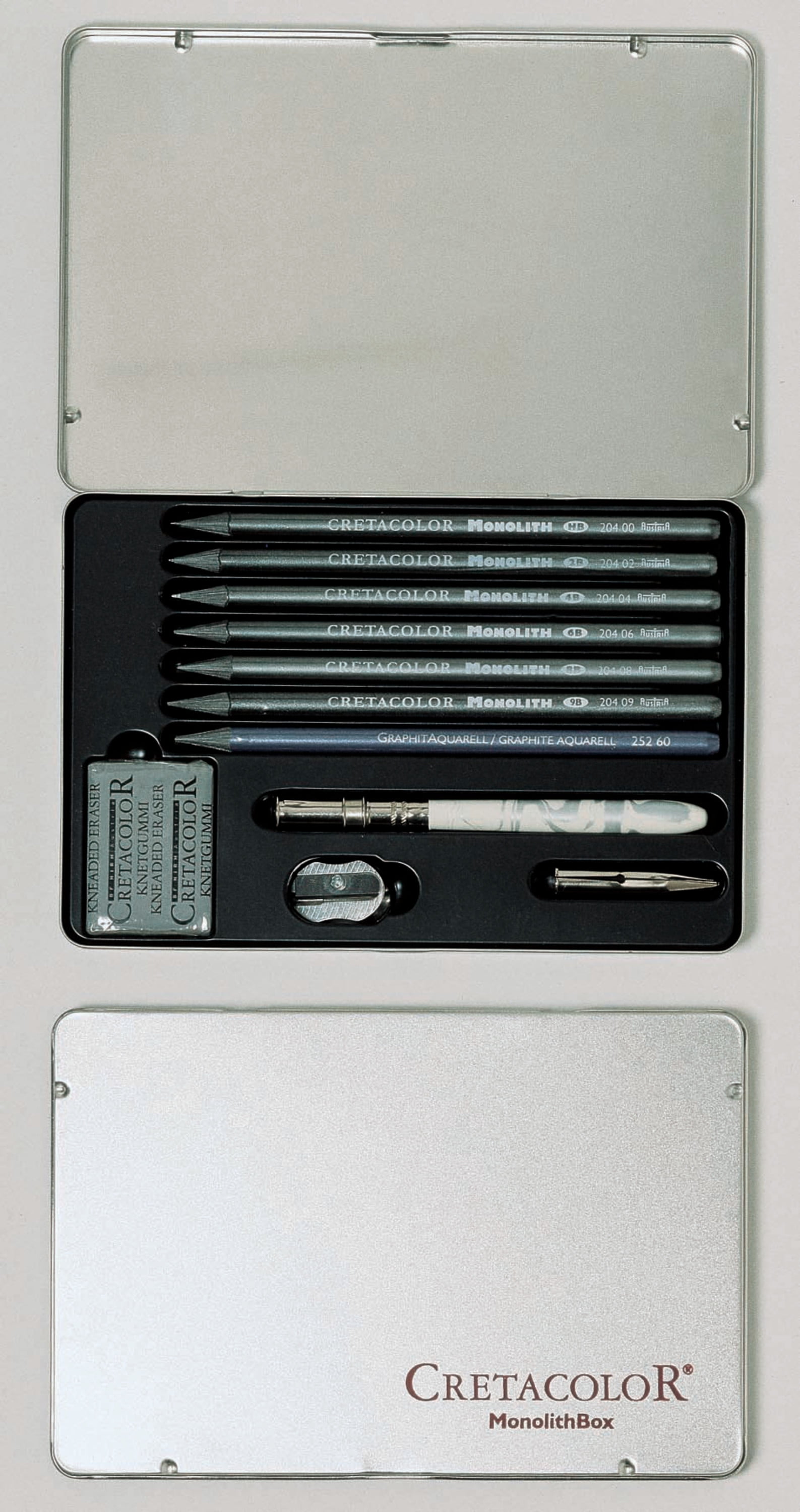 Cretacolor Monolith Graphite Pencil Tin Box Set 11 Pieces