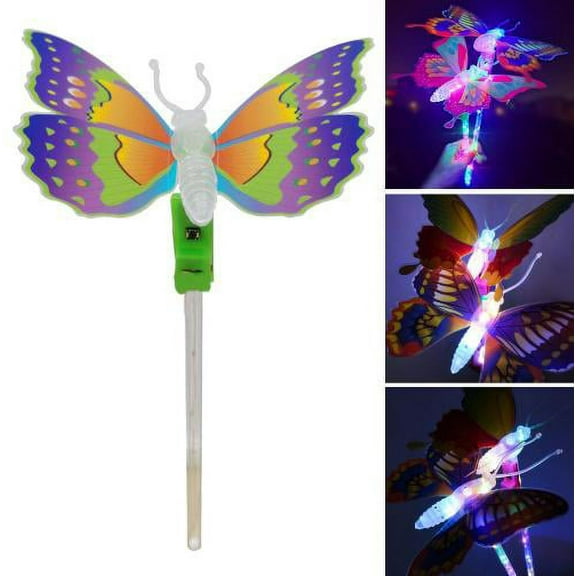Cheers.US 5Pcs Kid Toy Illuminated Glowing Flashing Colorful Fairy Wand Stick Gift Party,Butterfly Shape, LED Flashing, Kids Toy,Suitable for Holiday, Party, Festival, Concert