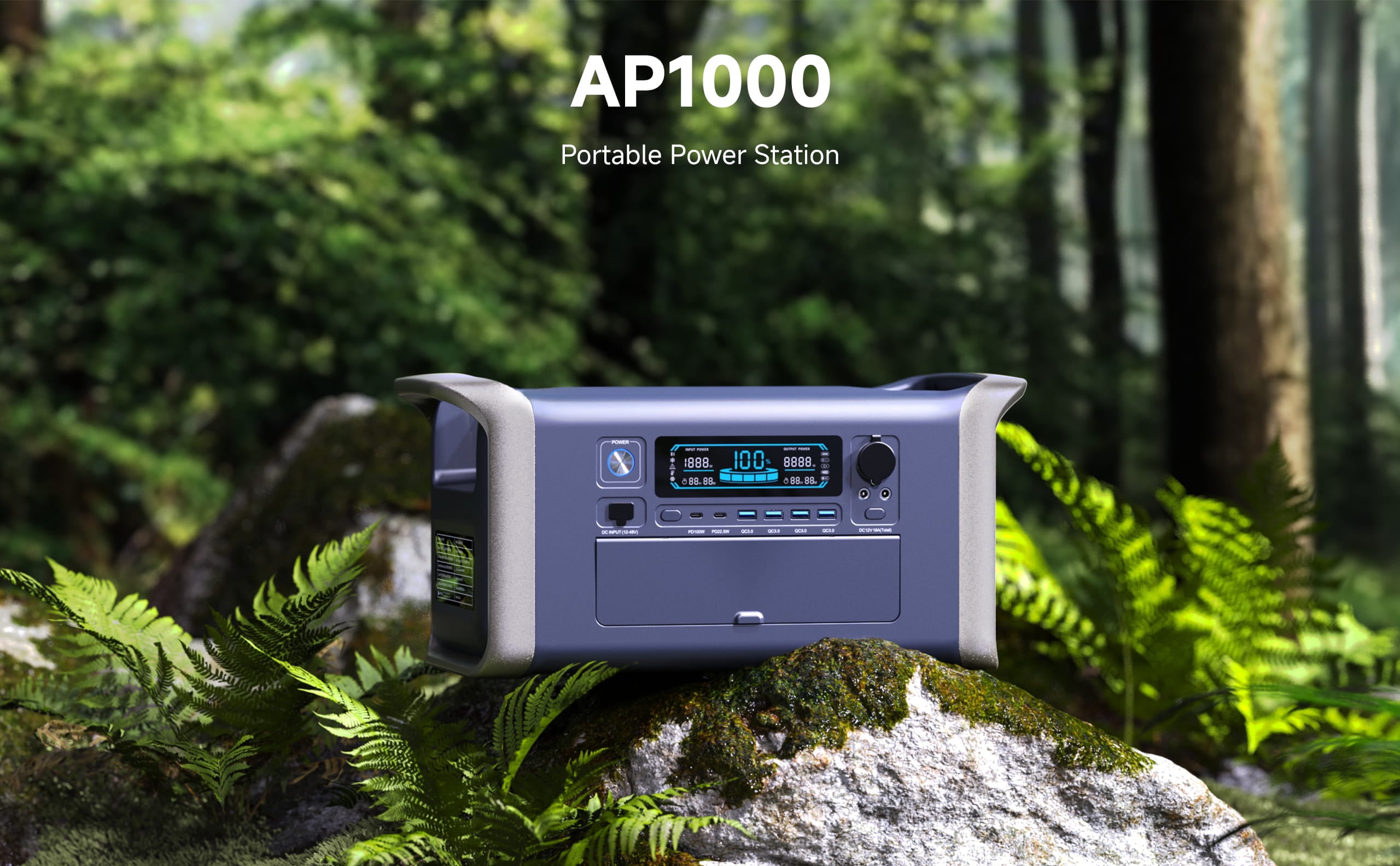 Camping Enthusiast's Essential: 1000W/1500W/2000W Portable Power Station with 1000Wh Capacity for RVs and Tailgating