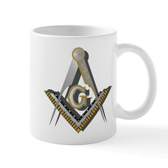 CafePress - Masonic Square And Compass Mug - 11 oz Ceramic Mug - Novelty Coffee Tea Cup