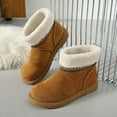 thumbnail image 6 of Wensltd Womens Ankle Boots Round Toe Plush Lined Warm Winter Shoes for Daily Wear Brown Snow Boots, 6 of 9