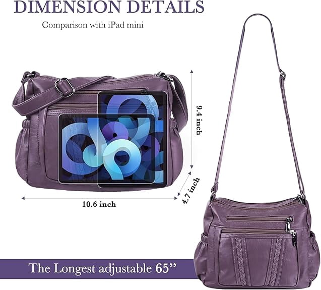 Verstarlin Crossbody Bags For Women Pocketbooks Soft PU Leather Purses and Handbags Multi Pocket Shoulder Bag