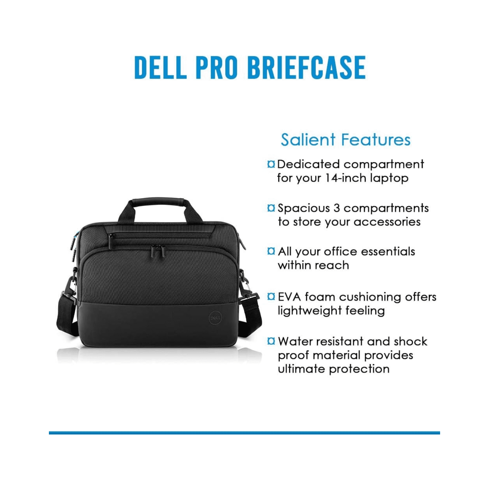 Dell Pro Briefcase 14 PO1420C Fits Most laptops up to 14Inch, PO-BC-14-20 (Fits Most laptops up to 14Inch)