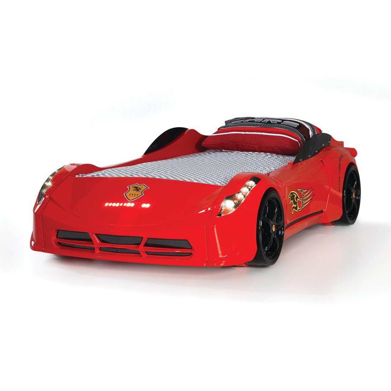 Titi Racer Modern TT Twin Race Car Bed with Remote Control