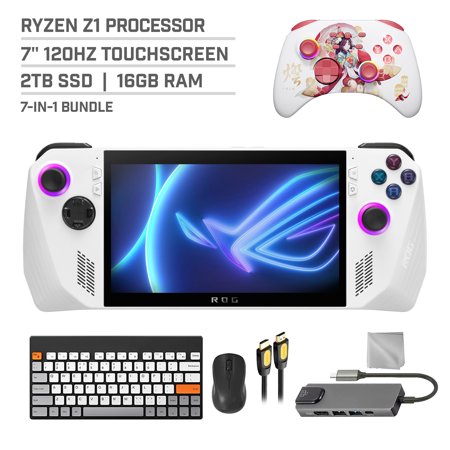 ASUS ROG Ally 2TB SSD Gaming Handheld 7-inch Touchscreen 120Hz FHD 1080p AMD Ryzen Z1 Processor, Mytrix Touro Wireless Pro Controller, Hub, Keyboard & Mouse Combo, 7 in 1 Bundle