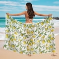 thumbnail image 4 of Yuyamidu Yellow Lemon Sarong Coverups for Women Beach Long Bikini Wraps Sun Protection Bathing Suit Cover Up Fashionable Beach Sarong Wrap Chiffon, 4 of 7