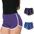 thumbnail image 1 of 2 Pcs Shorts de Sport pour Femmes Shorts Rétro Shorts de Yoga Actifs Pantalons avec Bords Colorés, 1 of 6