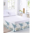 thumbnail image 2 of Coastal Bed Skirt King Size, Ocean Coral Shell Turquoise Blue Conch Wrap Around Bed Skirting with Adjustable Elastic Strap, Dust Ruffle Pleated Bedskirts 16 Inch Drop for Bedroom King Beds, 2 of 9