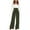 Army Green, variant on Wide Leg Pants for Women High Waist Dressy Bow Tie Pant Work Business Casual Trousers with Pockets Beige S