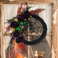 thumbnail image 4 of Halloween Wreath 17.7 Inch with Black Roses Spider Web, Spooky Front Door Wreath for Indoor Outdoor Halloween Decor, Party Haunted House Decoration, 4 of 8