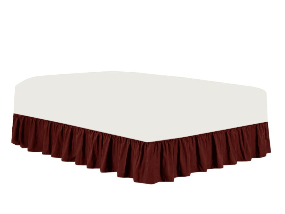 Details about   COTTON SOLID BURGUNDY GATHERED 16" TWIN BEDSKIRT DUST RUFFLE 