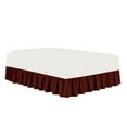 thumbnail image 1 of The Great American Store 3 Side Coverage Ruffle/Gathered Bed Skirt with 19 Inch Drop Length (Short Queen, Solid Burgundy) 1500 Series Brushed Microfiber - Covers Bed Legs and Frame, 1 of 3