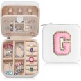 thumbnail image 1 of LAICAIW Small Jewelry Box for Girls, Travel Initial Jewelry Box for Girls | Small Jewelry Organizer Box | Travel Jewelry Case Jewelry Box Organizer | Mini Travel Jewelry Box-Initial G, 1 of 7