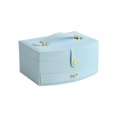 thumbnail image 1 of Qarigey Caja de joyería Cajas portátiles Moda clásica Estuche exquisito Organizador de maquillaje DIY para anillos Pendiente Crema Mujer Hogar Ropa, zapatos y accesorios Miscelánea Azul Qarigey AP016748-01, 1 of 6