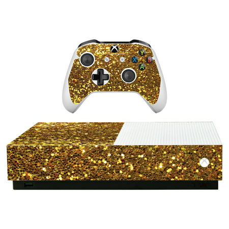 Skin Decal Wrap Compatible With Microsoft Xbox One S All-Digital Edition Sticker Design Gold Dazzle Do You Want Your Microsoft Xbox One S All-Digital Edition To Look Different Than The Rest? You’re in the right place because we’ve got exactly what you’re looking for! This Gold Dazzle skin is the perfect way to show off your style! Or with hundreds of other MightySkins designs  you can be sure to find one that you’ll love  and that will show off your unique style! Do You Want To Protect Your Microsoft Xbox One S All-Digital Edition? With MightySkins your Microsoft Xbox One S All-Digital Edition is protected from scratches  dings  dust  fingertips  and the wear-and-tear of everyday use! Cover your Microsoft Xbox One S All-Digital Edition with a beautiful  stylish decal skin and keep it protected at the same time! Easy to apply  and easy to remove without any sticky residue! Make your favorite gear look like new  and stand out from the crowd! Order With Confidence - Satisfaction Guaranteed! MightySkins are durable  reliable  made in our state-of-the-art production facility in the U.S.A.  and backed by our satisfaction guarantee! Product Details: • Vinyl decal sticker • NOT A HARD CASE • Matte Finish • Ultra-Thin  Ultra-Durable  Stain Resistant • Hundreds of different designs • Microsoft Xbox One S All-Digital Edition is not included.