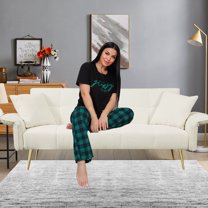 Glavbiku 70" Velvet Futon Loveseat,Convertible Daybed with Folding Armrests for Living Room,Beige