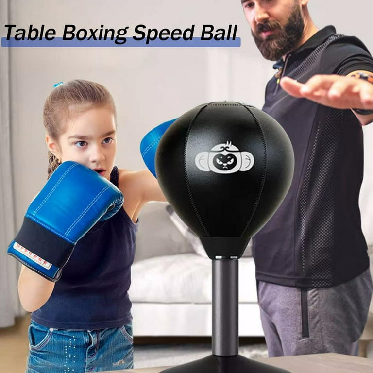 ChildREN Punch A Ball Desk Desktop Speed Bag Boxing Suction Cup BLACK P8X6