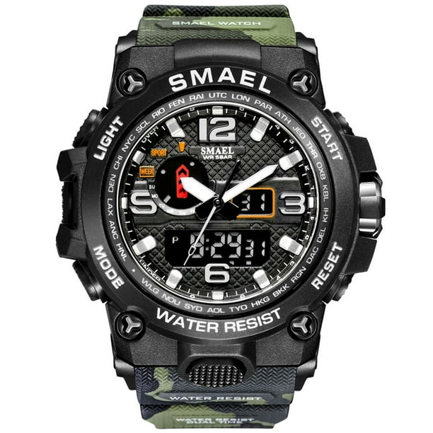 SMAEL 1545D Reloj de pulsera deportivo multifuncional para hombre, de cuarzo y electrónico digital de moda