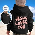 thumbnail image 2 of WRTFVZA Red Hoodie for Teen Girls, Jesus Loves You Hoodie Sweatshirts Girls' Fashion Clothes (Toddler, Black, 3-4 Years), 2 of 4