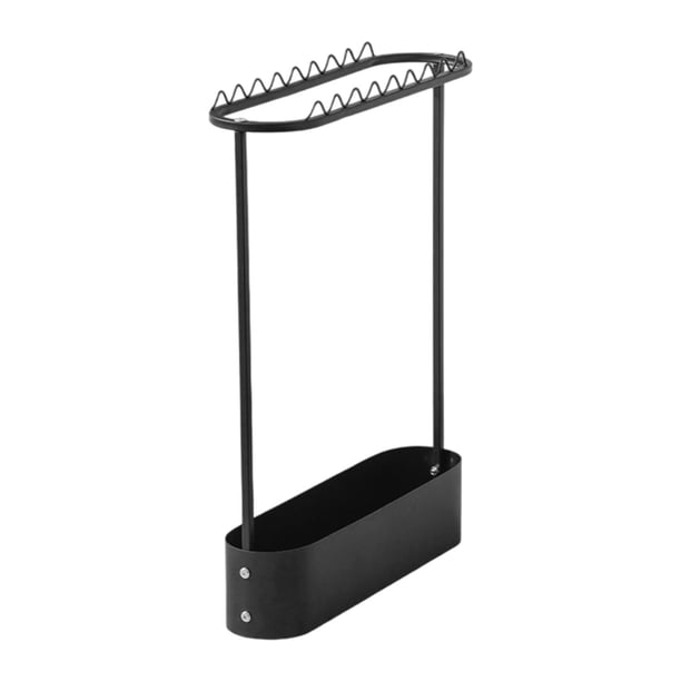 Estante de almacenamiento para raquetas de bádminton, soporte de exhibición que ahorra espacio para entrenamiento en gimnasios escolares. Negro