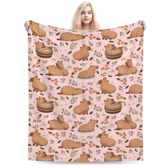 Cute Capybara Blanket Throw Blanket for Bed Soft Cozy Fluffy Couch Blankets Fleece Blanket Throw Gifts for Women Men 50x40
