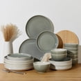thumbnail image 5 of Pokini 24-piece Stoneware Dinnerware Sets, Ceramic dish sets service for 8, Microwaveable & Dishwasher Safe Plates and Bowls Sets, Kitchen Dinner Plates & Cereal Bowls, Gray Green, 5 of 8