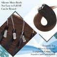 thumbnail image 5 of MY-LADY 50S 1G Remy Micro Beads Hair Extensions Human Hair Thick Invisible Nano Beads Micro Link Hairpiece 18inch #1BT4 Black Brown to Medium Brown, 5 of 8