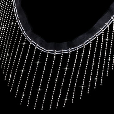 1 Yard Rhinestone Fringer Trim Diamond Ribbon Crystal Tassel Sparkle Jewel Chain for Cloth Sewing Crafts DIY Decoration