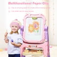 thumbnail image 3 of Costway Height Adjustable Kids Art Easel Magnetic Double Sided Board w/ Accessories Pink, 3 of 11