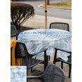 thumbnail image 4 of Outdoor Tablecloth with Umbrella Hole & Zipper, Blue Coastal Palm Leaves Square Tablecloth 54x54 Inch, Summer Botanical Tropical Patio Table Cover Waterproof Table Cloth for Picnic/Party, 4 of 7
