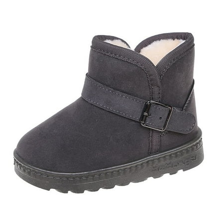

Snow Boots for Girls Boys Comfort Faux Fur Lined Non Slip Children Winter Booties