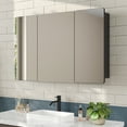 thumbnail image 4 of Deervalley 48'' W x 26'' H Three-Door Mirror Cabinet With Black Aluminum Frame, Inner Hooks And Mirror, Adjustable Glass Shelves, UV Toothbrush Holder, Wall-Mounted Bathroom Storage DV-1MC0337, 4 of 19