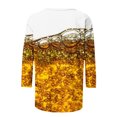 thumbnail image 5 of Pompotops T-shirt Imprimé Mode pour Femmes Manches 3/4 Mi-Longueur Blouse Col Rond Tops Décontractés Liquidation, 5 of 5