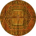 thumbnail image 1 of Ahgly Company Indoor Round Persian Yellow Traditional Area Rugs, 5' Round, 1 of 4