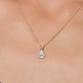 thumbnail image 3 of Gem Stone King 14K Yellow Gold DEF Lab Grown Diamond and Blue Tanzanite Pendant Necklace for Women | 0.76 Cttw | Gemstone April Birthstone | Pear Shape 8X5MM | With 18 inch Chain, 3 of 6
